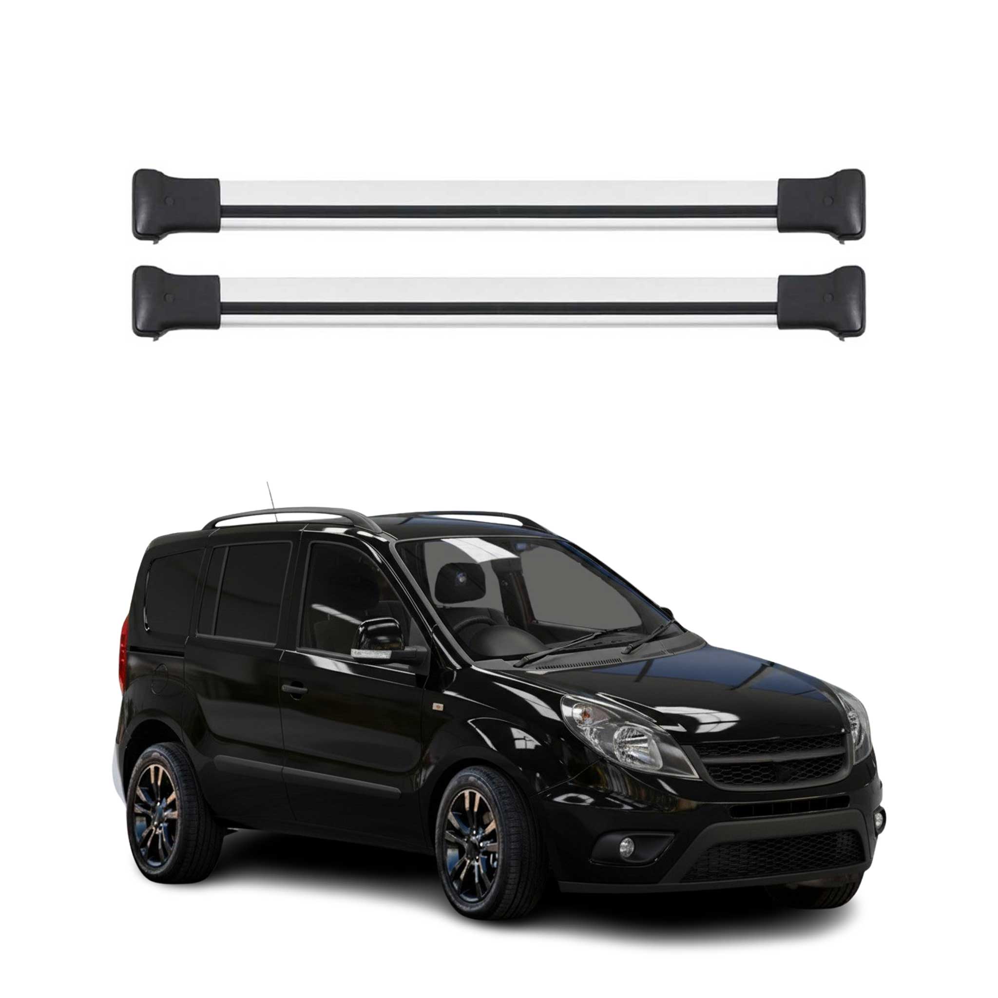 Barres de toit transversales pour Ram Promaster City 2015-2019 Aluminium Gris