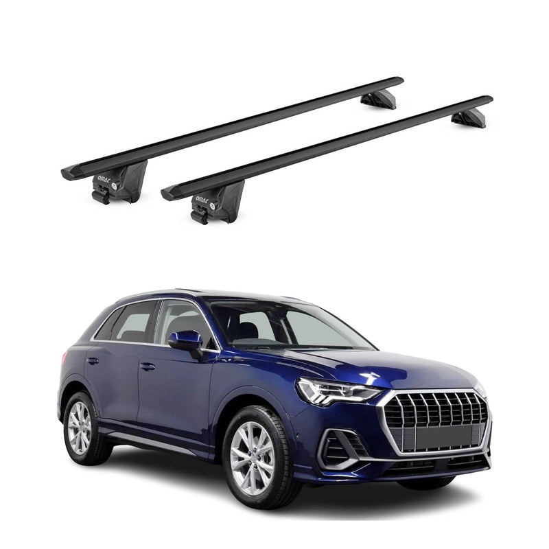Barres de toit transversales pour Audi Q3 F3 2018-2025 Alu Noir 2 pièces ABE