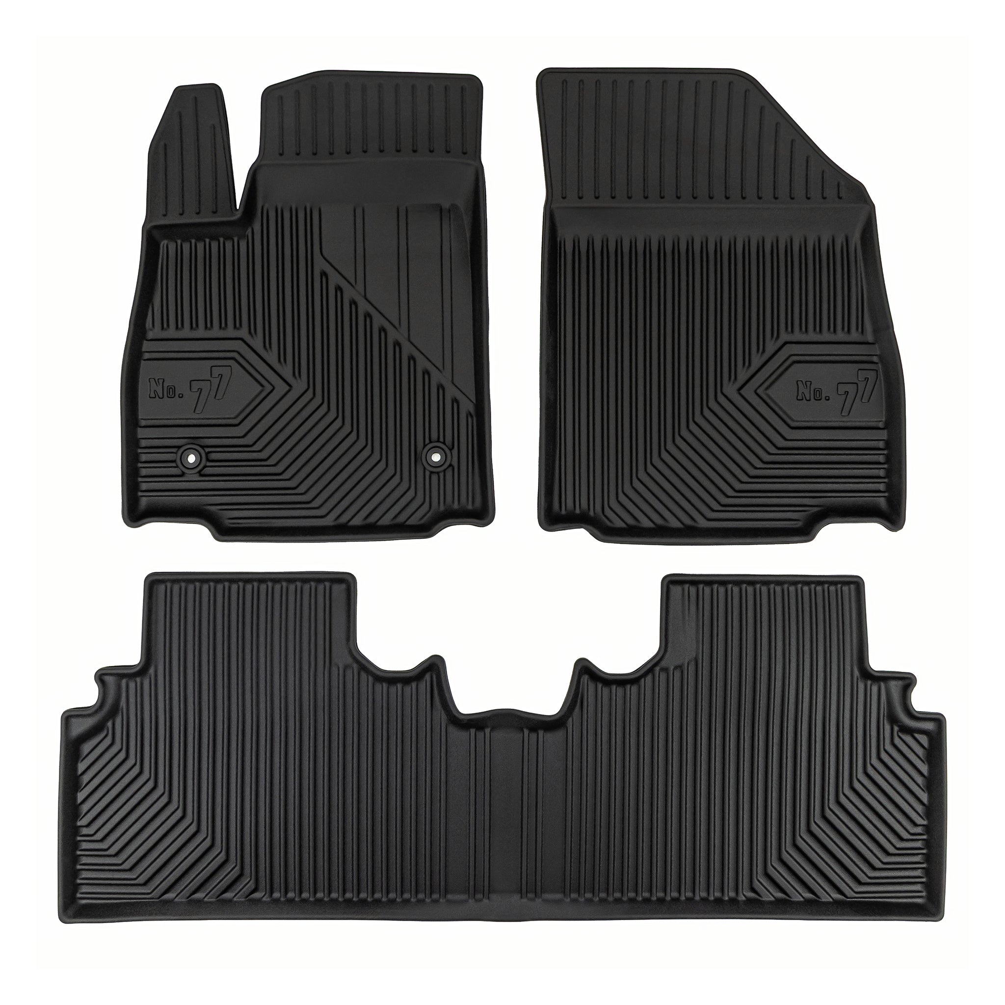 Tapis de Sol de Voiture No.77 pour Kia EV3 2024-2025 TPE Antidérapant Noir 3Pcs