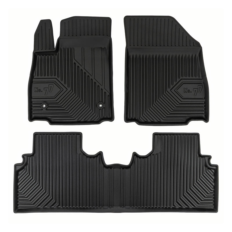 Tapis de Sol de Voiture No.77 pour Kia EV3 2024-2025 TPE Antidérapant Noir 3Pcs