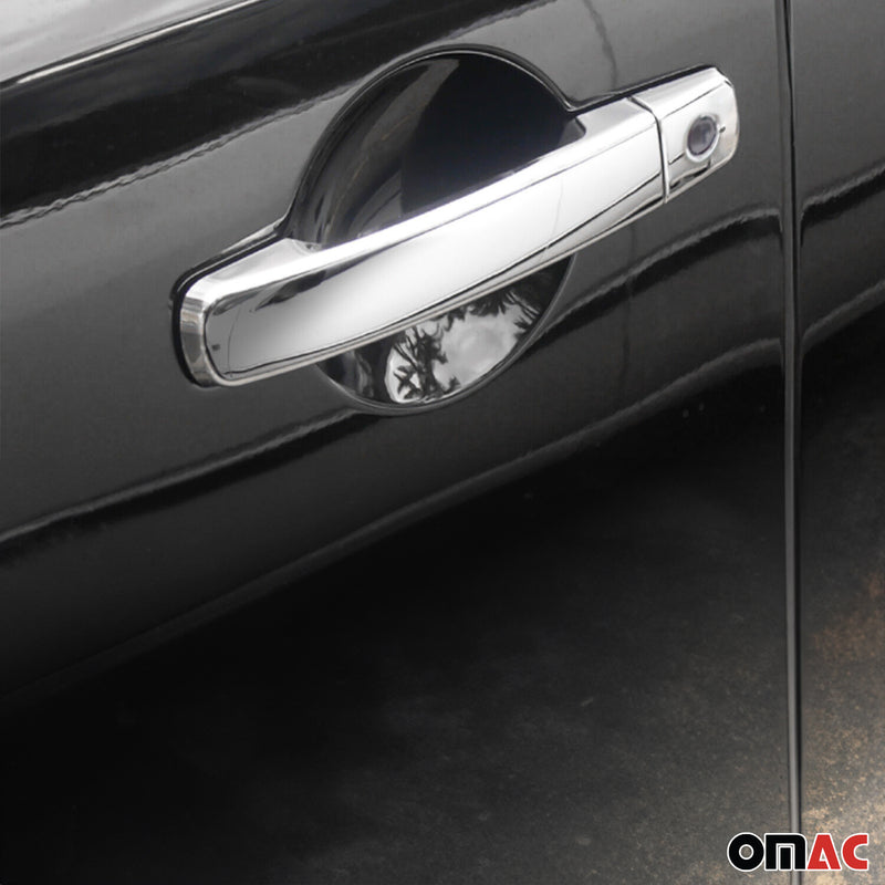 Couverture de poignée de porte pour Nissan Navara 2005-2015 Acier Gris 4Pcs