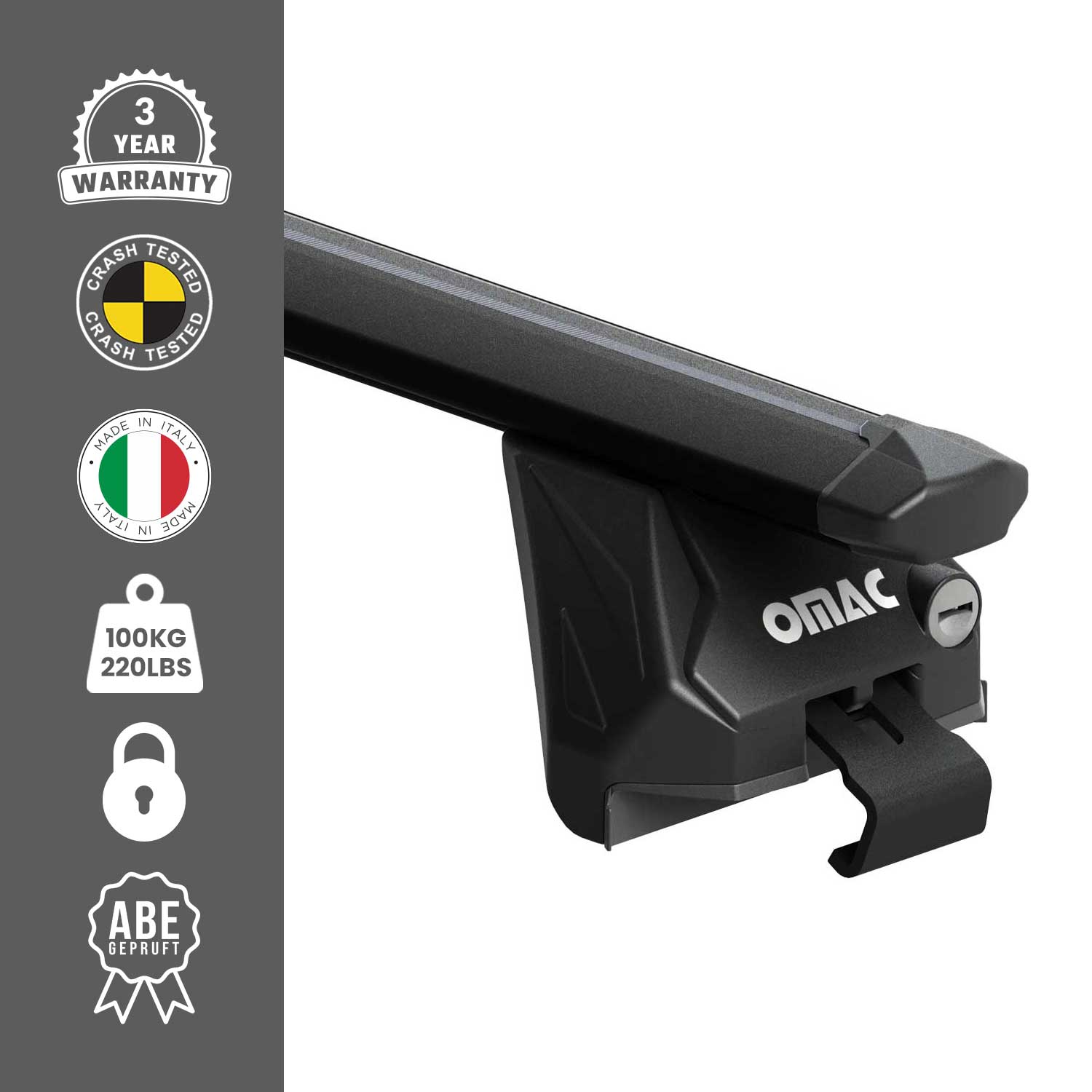 Barres de toit transversales pour BMW Série 5 G61 2024-2026 Noir Alu 2 Pcs ABE