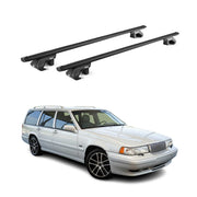Barres de toit transversales ABE pour Volvo 940 1990-1999 5 P Alu Noir 2x