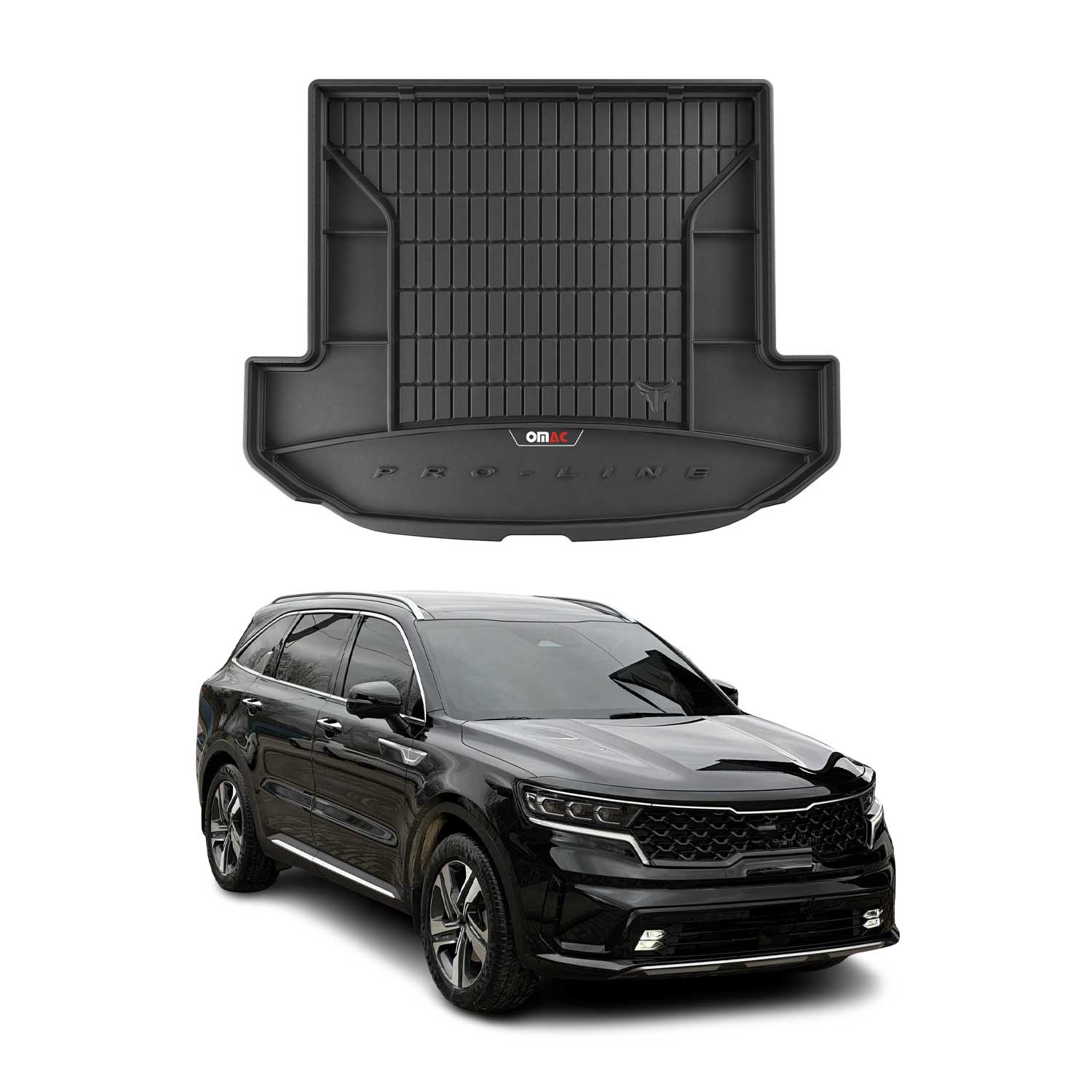 OMAC Tapis de Coffre pour Kia Sorento Hybrid & PHEV 2020-2024 Noir TPE