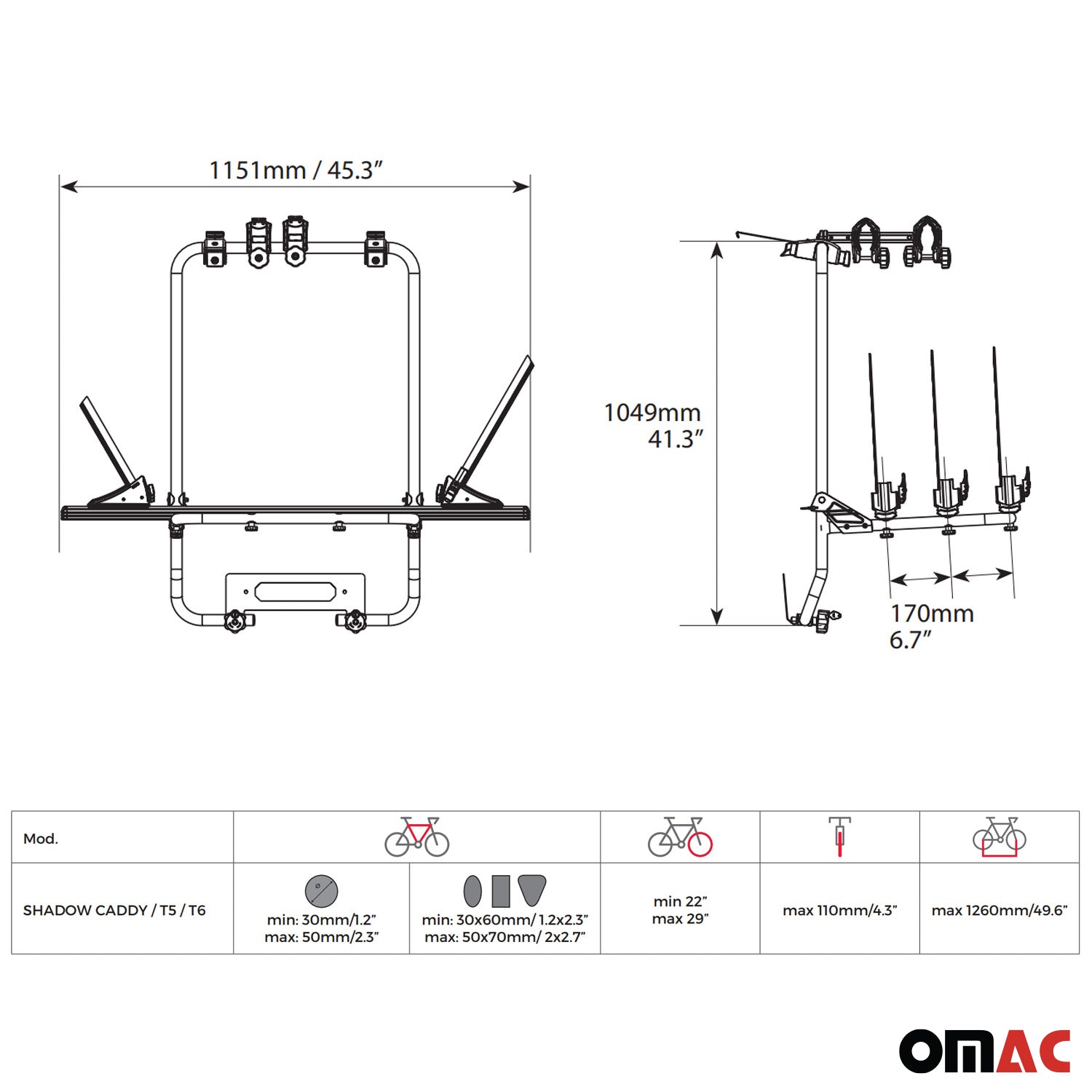 Menabo porte-vélos sur hayon pour VW T5 Transporter Multivan Caravelle Alu
