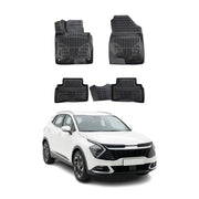 Tapis de sol pour Kia Sportage 2022-2027 ICE/MHEV Noir 3D en Caoutchouc TPE 4Pcs