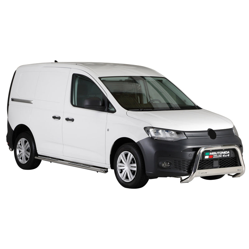 Pare-buffle Avant pour VW Caddy 2021-2025 63mm en Acier Inoxydable Argent