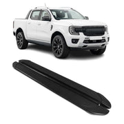 Marchepieds Latéraux Pédale pour Ford Ranger T6 2022-2026 DoubleCab Alu Noir 2x