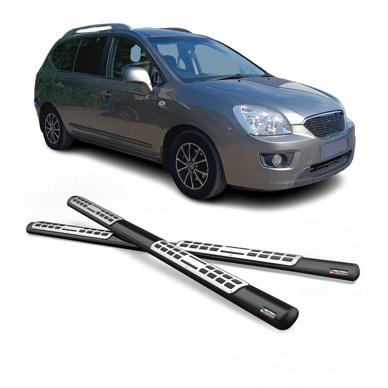 Marchepieds Latéraux pour Kia Carens 2006-2013 Acier Inoxydable Noir