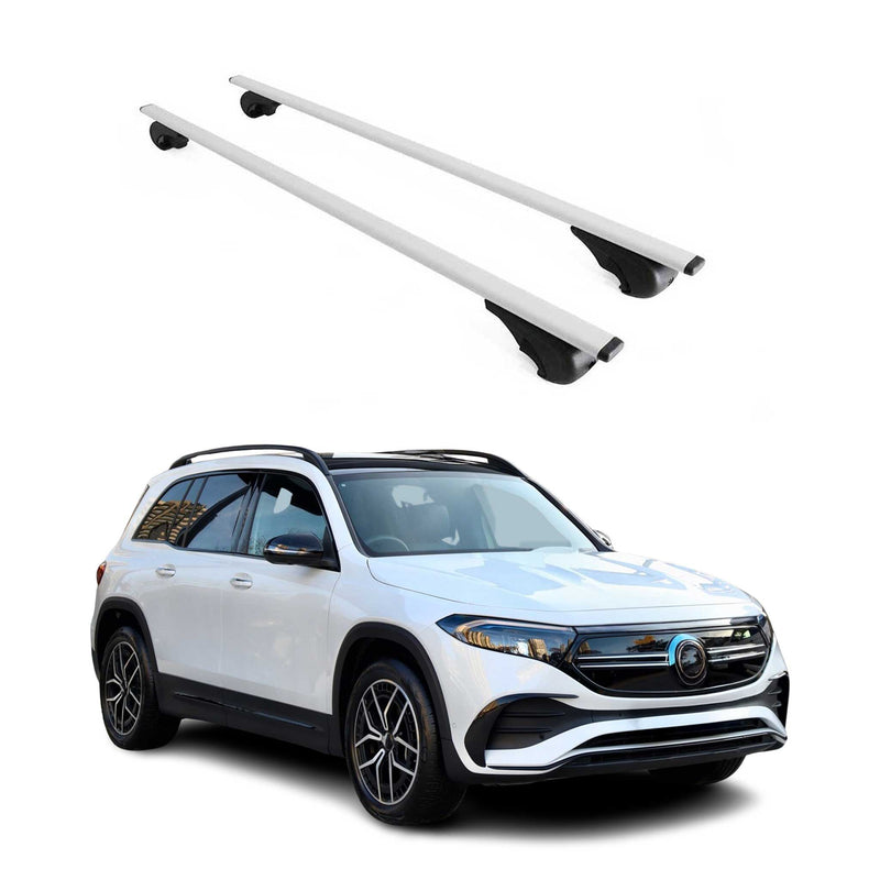 Barres de toit Transversales pour Mercedes EQB 2020-2024 Fer Argent