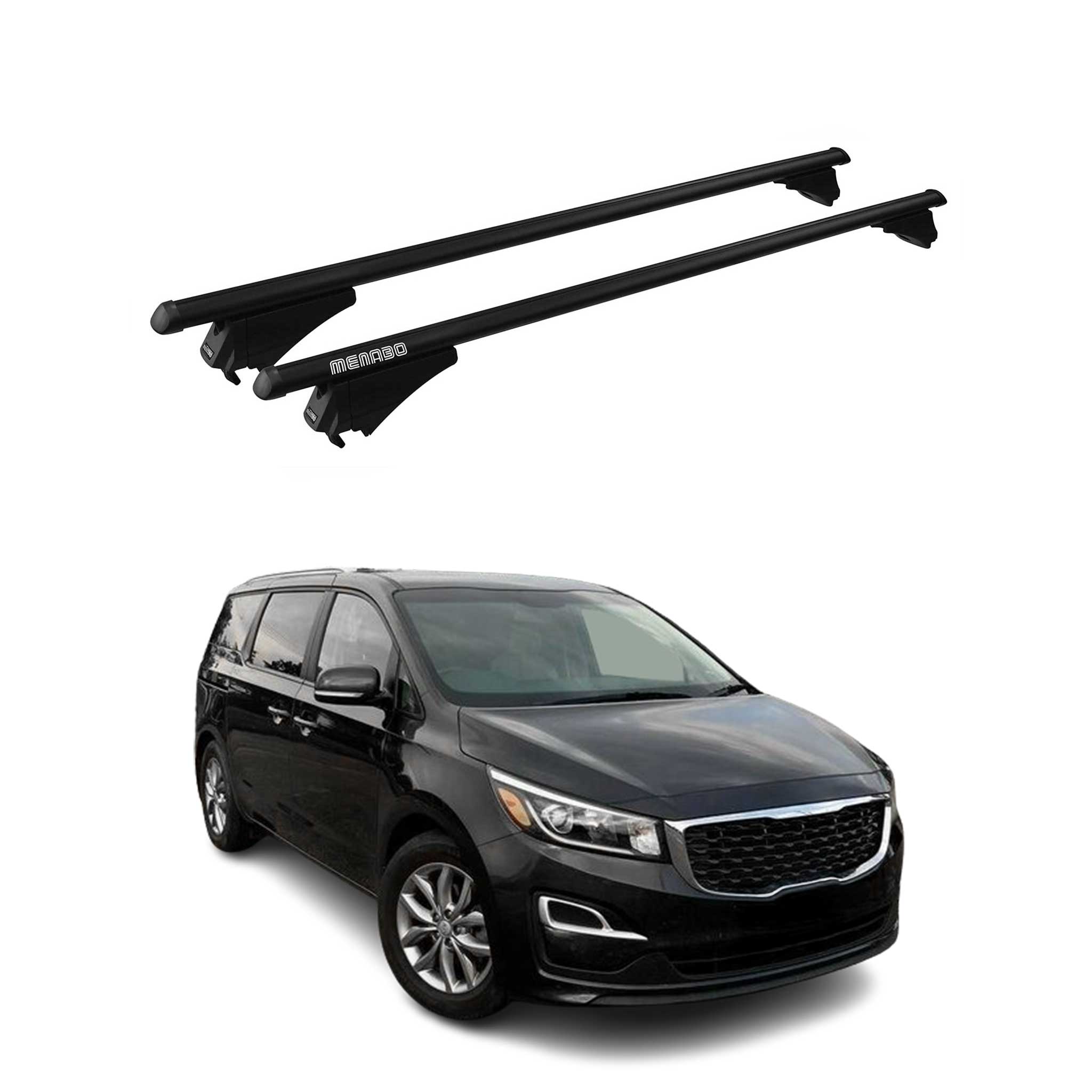 Tiger Barres de toit transversales pour Kia Grand Carnival 2014-2020 Noir