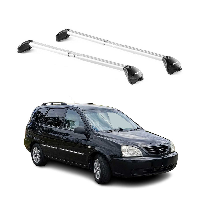 Barres de toit pour Kia Carens FJ 2002-2006 5P Gris Argenté 2 pièces ABE