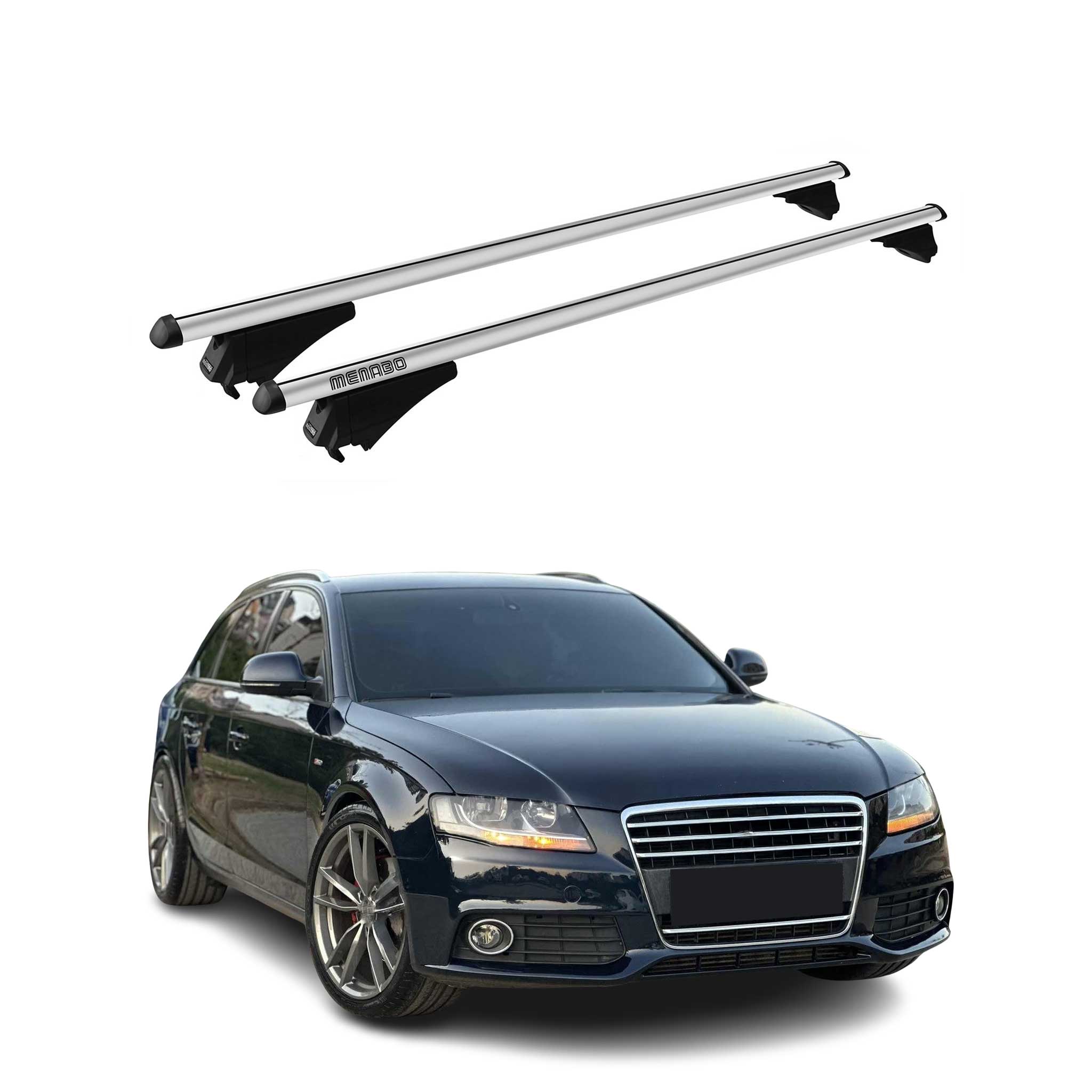 Tiger Barres de toit transversales pour Audi A4 Allroad 2007-2015 Gris