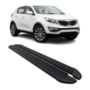Marchepieds Latéraux pédale pour Kia Sportage 2010-2015 en Alu Noir 2Pcs