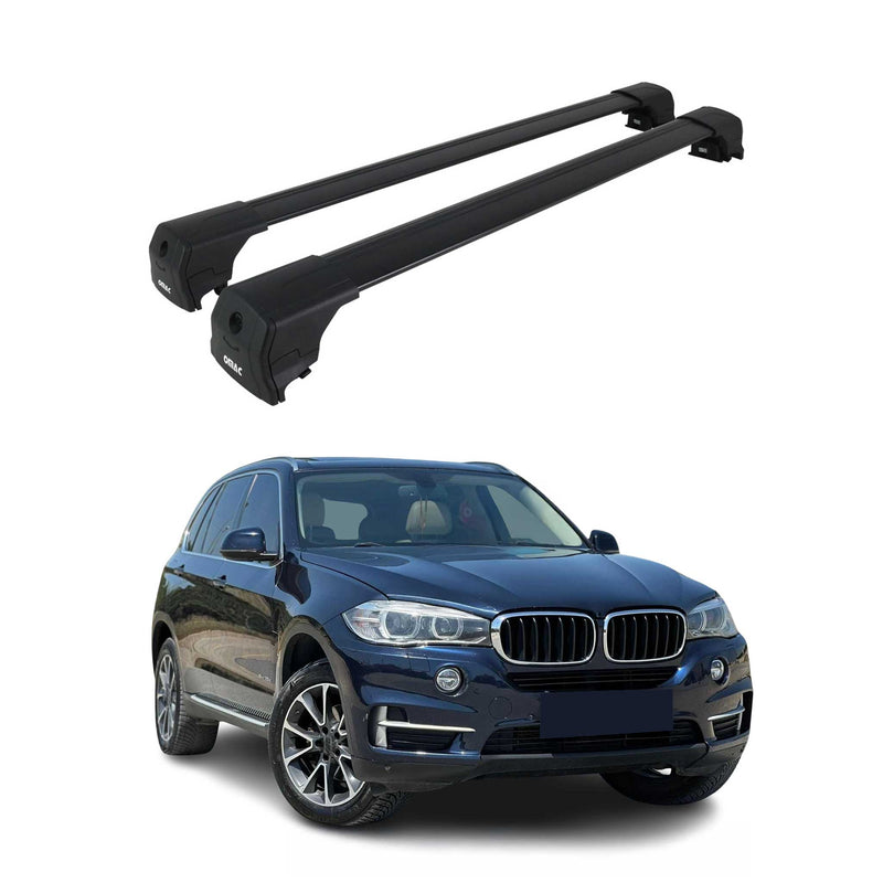 Barres de toit transversales pour BMW X5 F15 F85 2013-2018 Alu Noir ABE