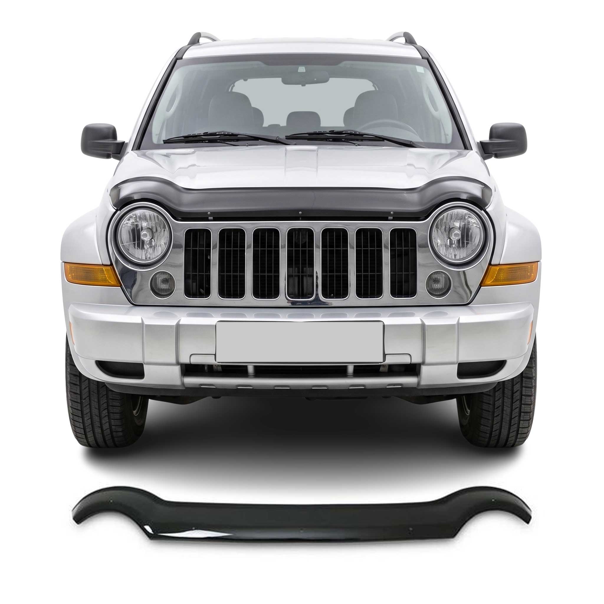 Deflecteurs d'air capot de voiture pour Jeep Cherokee 2002-2007 Acrylique Noir