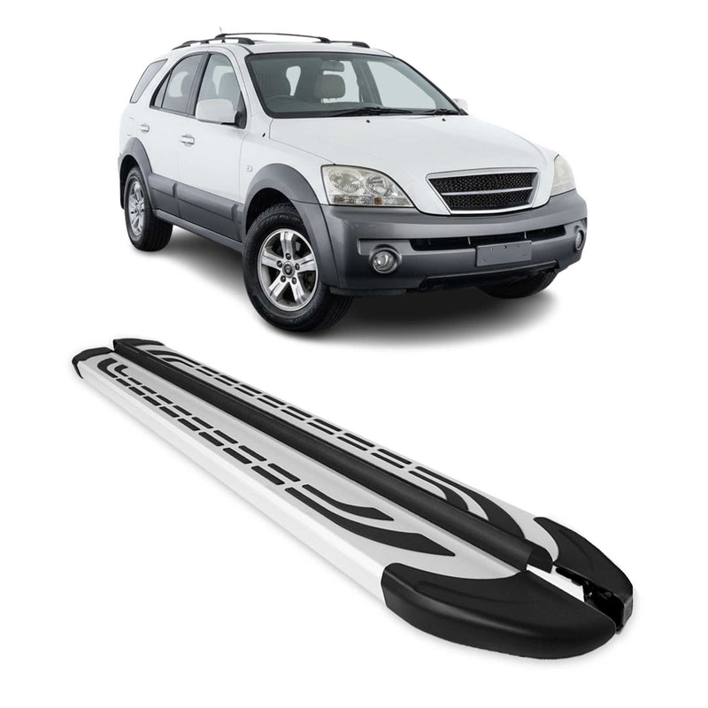 Marchepieds Latéraux pédale pour Kia Sorento 2002-2009 Aluminium Gris 2Pcs