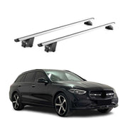 Barres de toit transversales pour Mercedes Classe C S206 2021-2026 Alu Gris ABE