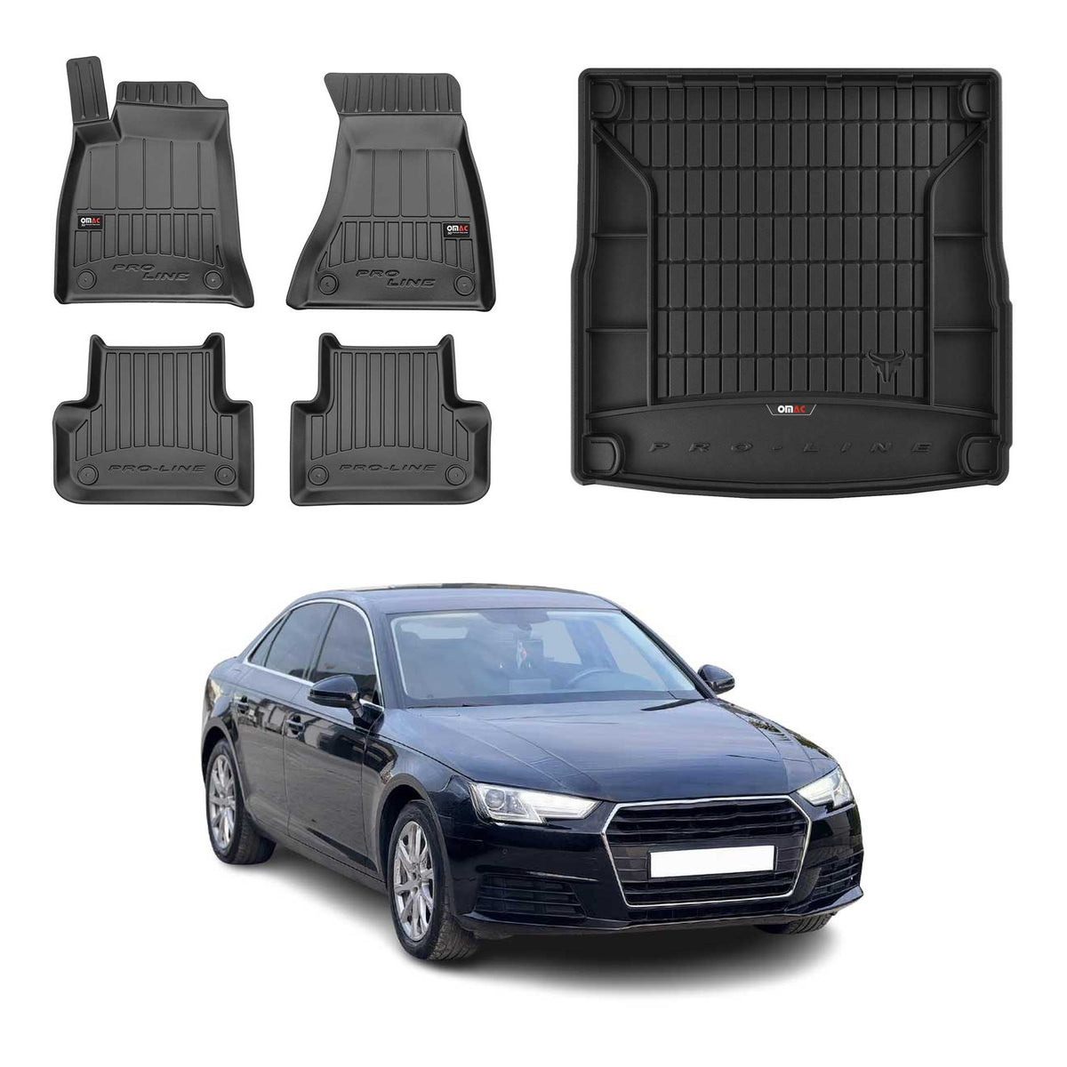 OMAC Kit Tapis de Sol et Coffre pour Audi A4 B9 Allroad 2016-2024