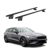 Barres de toit transversales pour Volvo V60 II 2019-2026 Alu Noir 2 pièces ABE