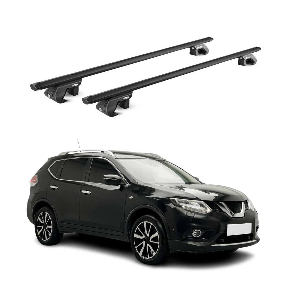 Barres de toit transversales pour Nissan X-Trail T32 2014-2020 Alu Noir 2x ABE