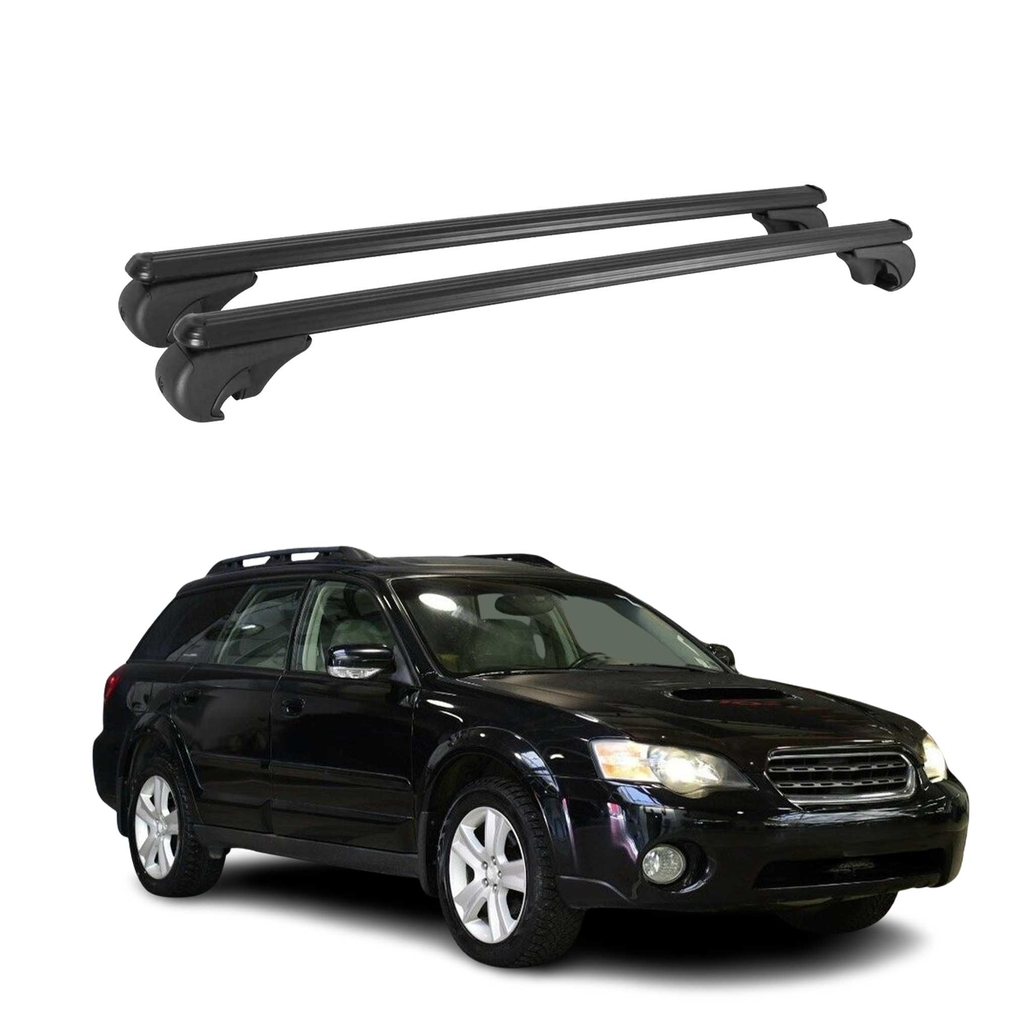 Barres de toit Transversales pour Subaru Outback 2003-2009 Aluminium Noir