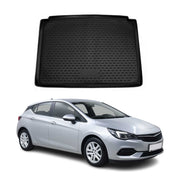 OMAC Tapis de coffre pour Opel Astra K 2015-2021 sur mesure en caoutchouc Noir