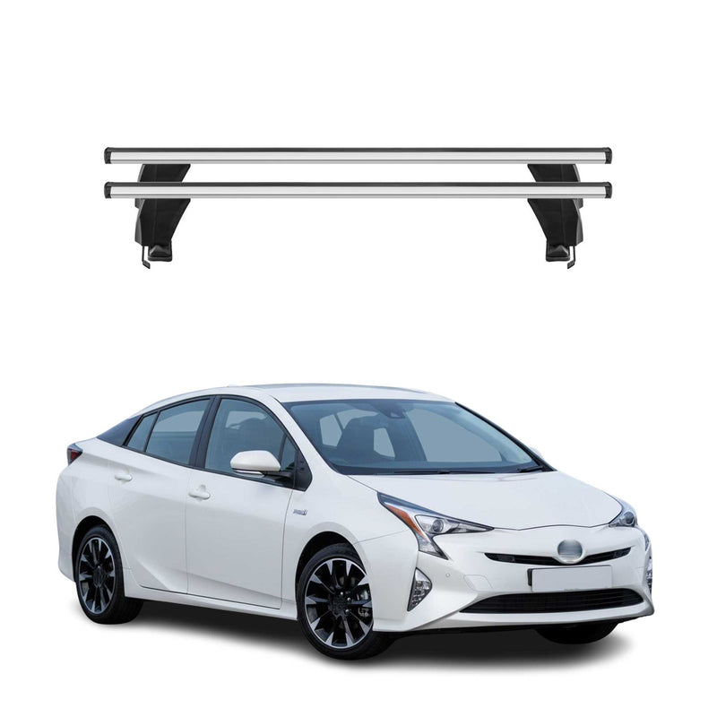 Menabo Barres de toit Transversales pour Toyota Prius IV 2015-2018 Alu Gris ABE