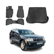 Kit Tapis de sol et coffre pour Jeep Grand Cherokee 2005-2010 en Caoutchouc Noir