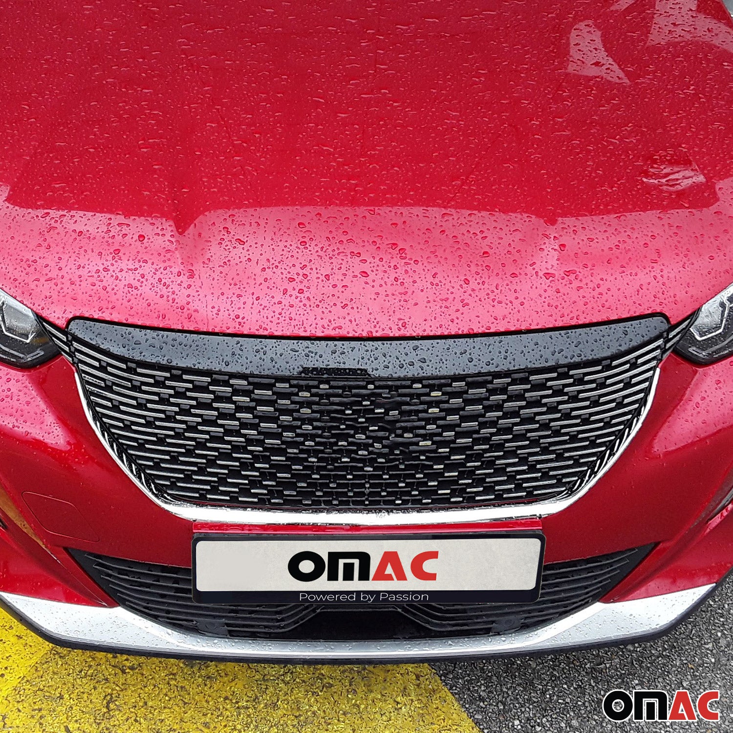 Moulure de Grille de Calandre pour Peugeot 2008 II 2019-2023 Pre-FL Chromé 3Pcs
