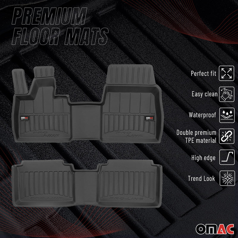 OMAC Tapis de sol caoutchouc pour BMW i3 2013-2023 Noir Premium