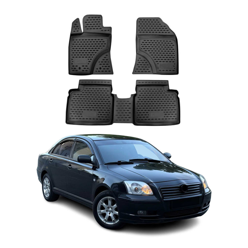 Tapis de sol pour Toyota Avensis 2009-2018 en caoutchouc TPE 3D Noir 4Pcs