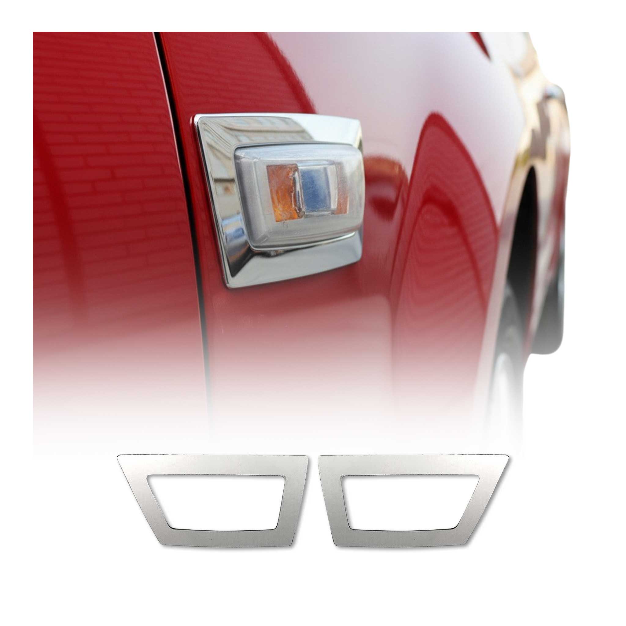 Cadre Clignotant Latéral pour Opel Corsa E 2014-2019 en acier inox Chromé