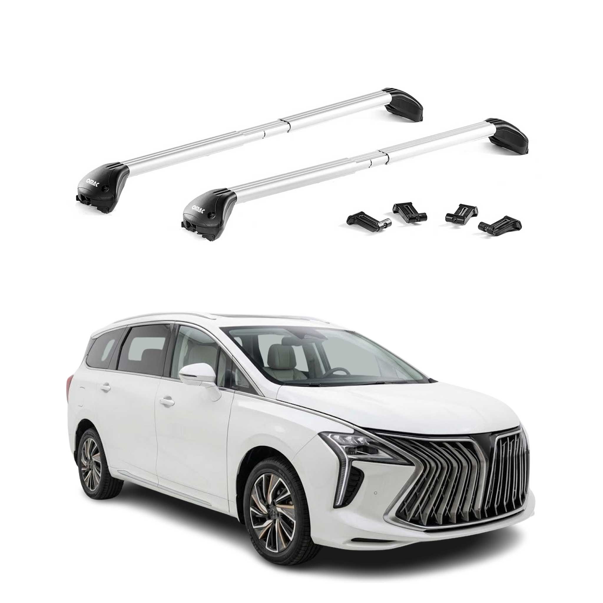 Barres de toit transversales pour Forthing U-Tour 2022-2026 Alu Gris 2x ABE