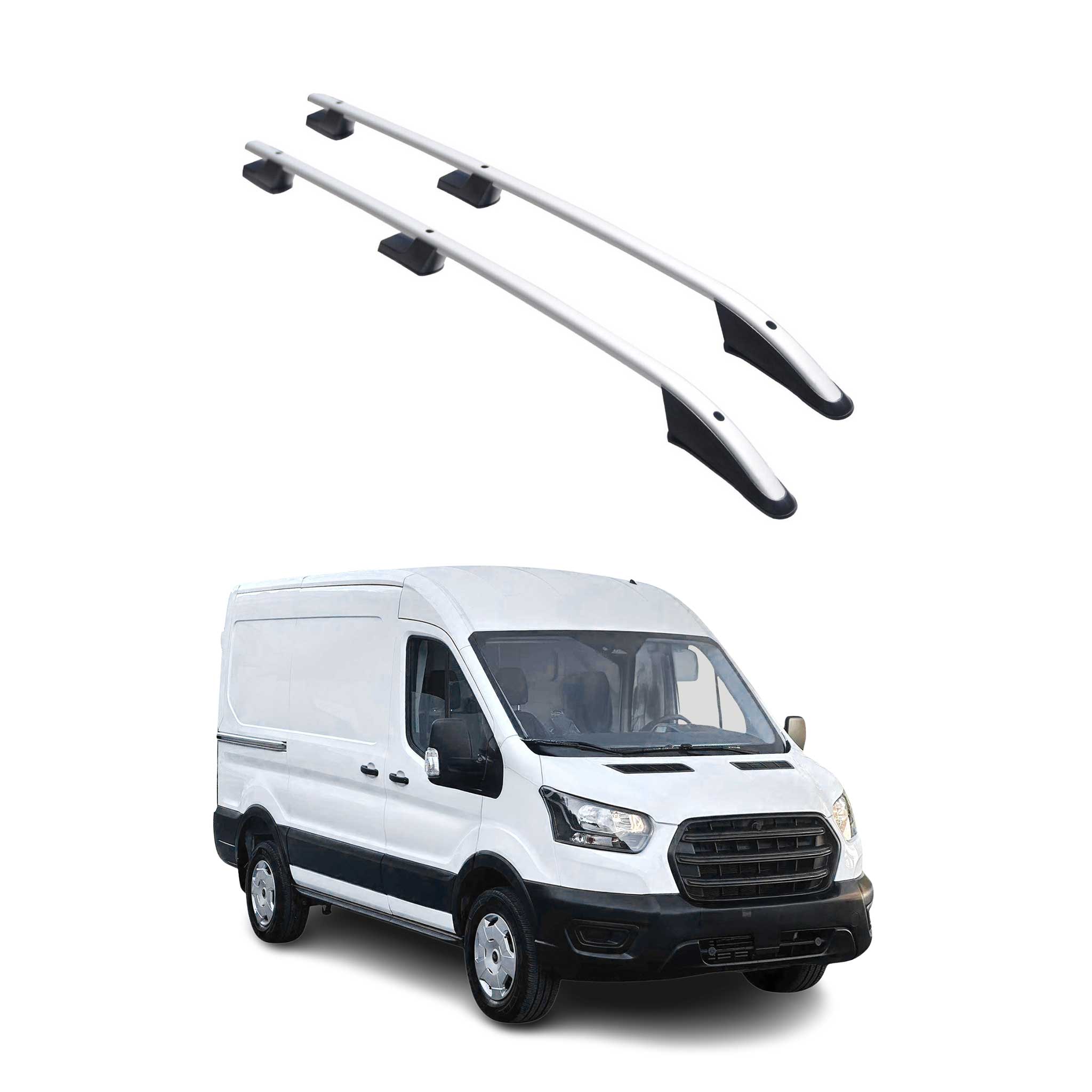 Barres de toit longitudinales pour Ford Transit 2014-2025 Aluminium Gris
