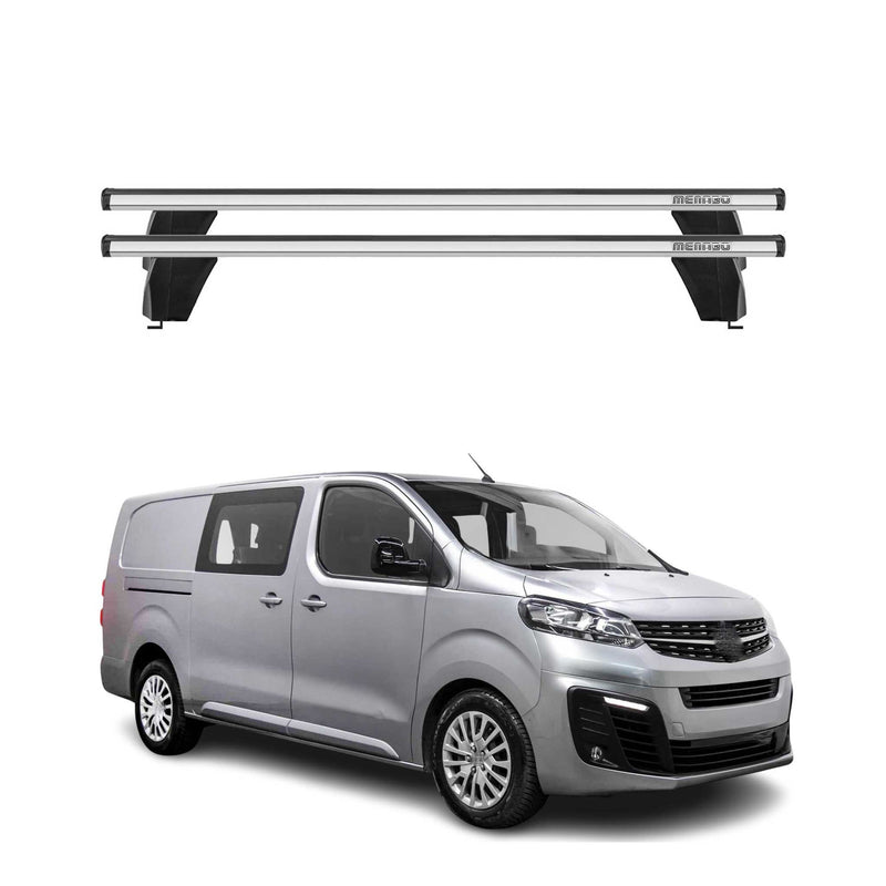 Menabo Barres de toit Transversales pour Opel Combo 2018-2025 Alu Gris ABE 2x