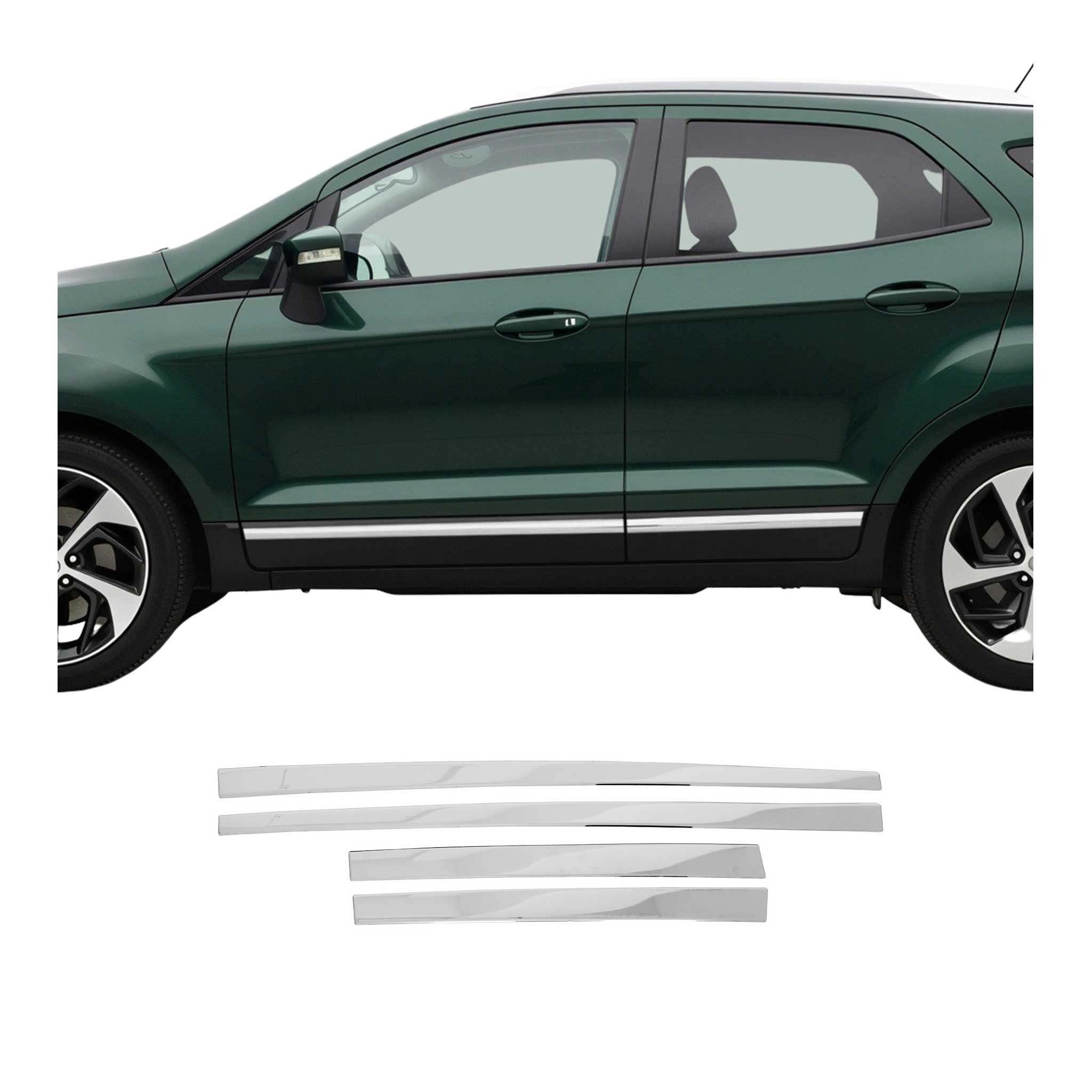 Garniture Baguette de porte latérale pour Ford Ecosport 2012-2021 inox 4Pcs