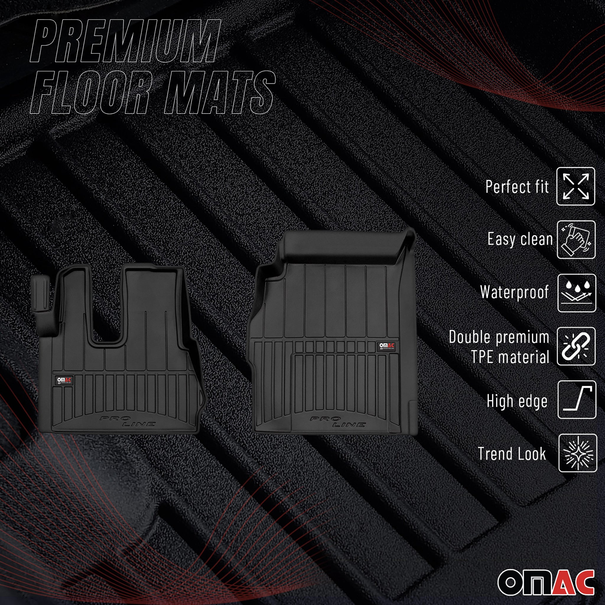 Tapis de Sol pour Mercedes Actros 2011-2019 TPE Noir