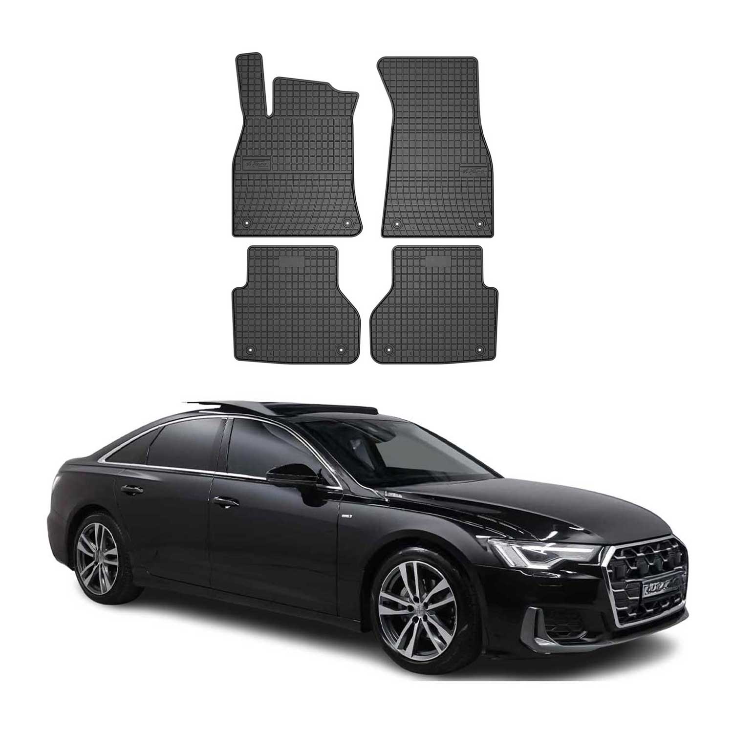 OMAC Tapis de sol pour Audi A6 C8 Berline Break Allroad 2018-2025 en caoutchouc