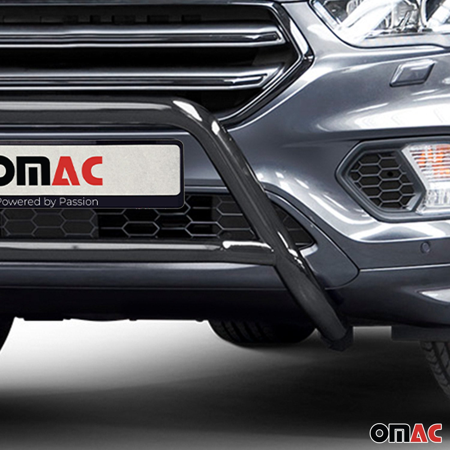 Pare-Buffle Avant Pour Ford Kuga II 2017-2019 Facelift en Acier Inox Noir ABE