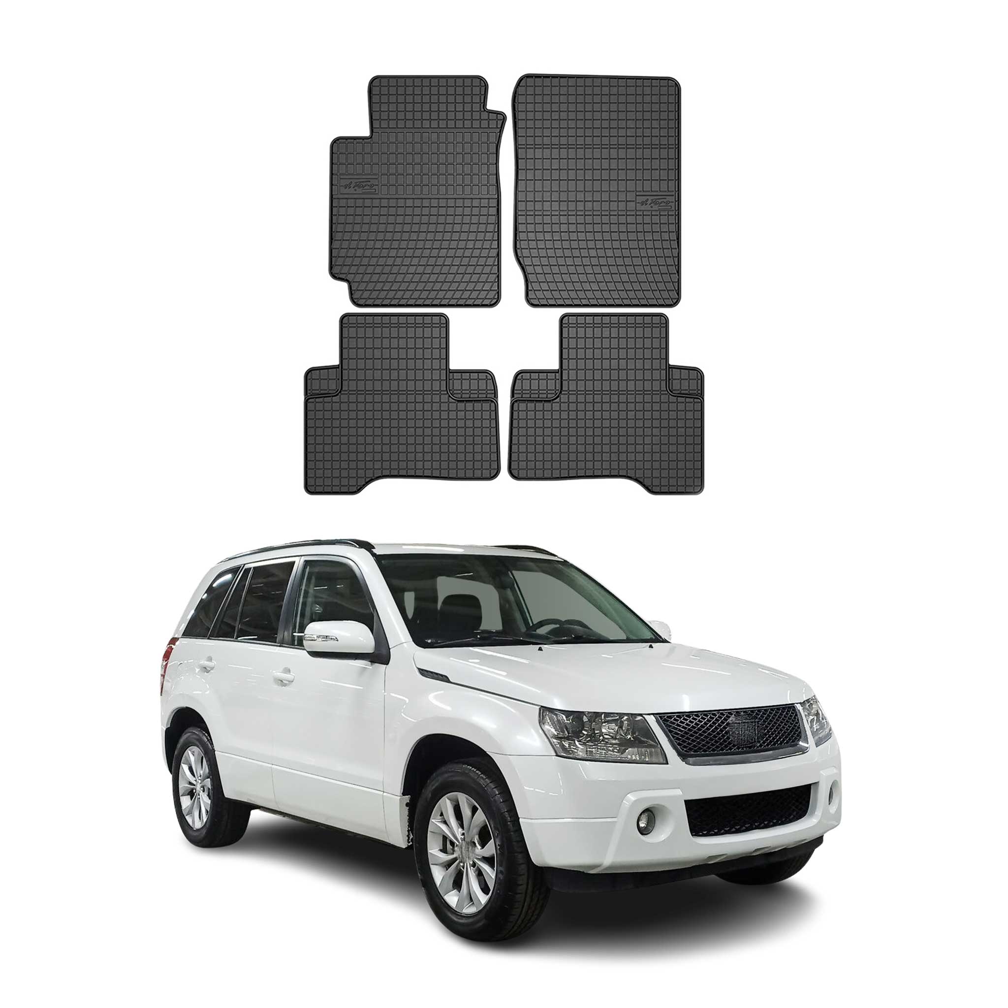 Tapis de Sol pour Suzuki Grand Vitara 2005-2014 Caoutchouc Noir