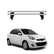 Menabo Barres de toit Transversales pour Nissan New Micra 2014-2020 Alu Gris ABE