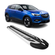 Marchepieds Latéraux pour Opel Grandland X 2017-2024 Aluminium Gris 2Pcs