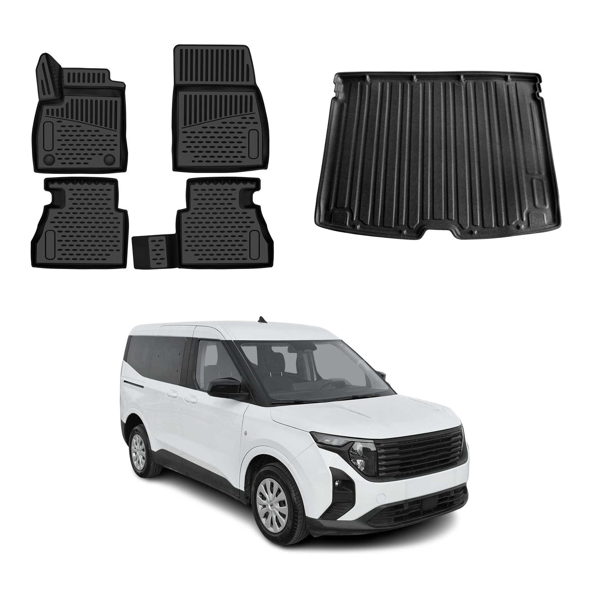 OMAC Kit Tapis de Sol et Coffre pour Ford Tourneo Courier II 2023-2026
