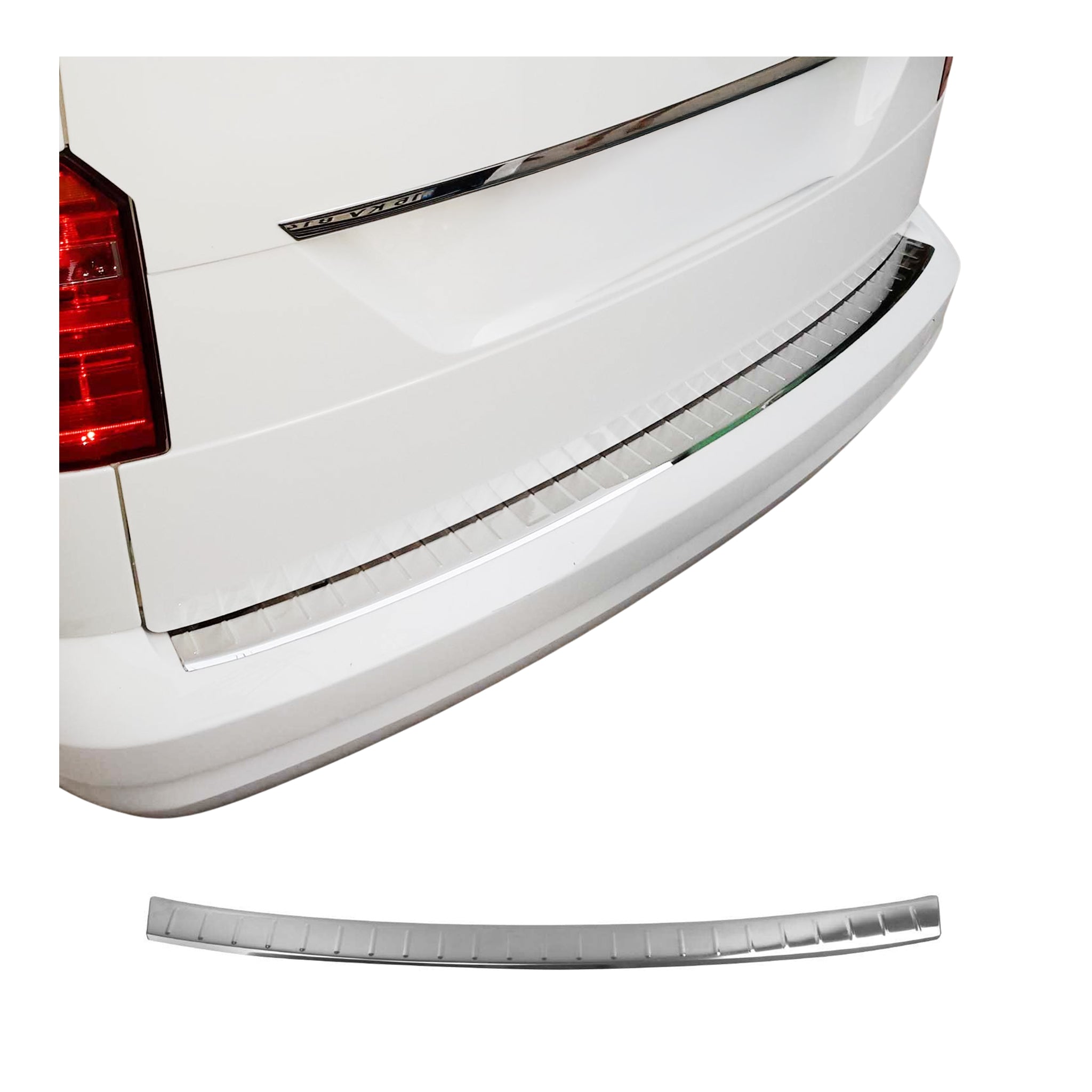 Protection de Pare-Chocs Arrière pour VW Caddy III 2015-2020 Facelift Inox polie