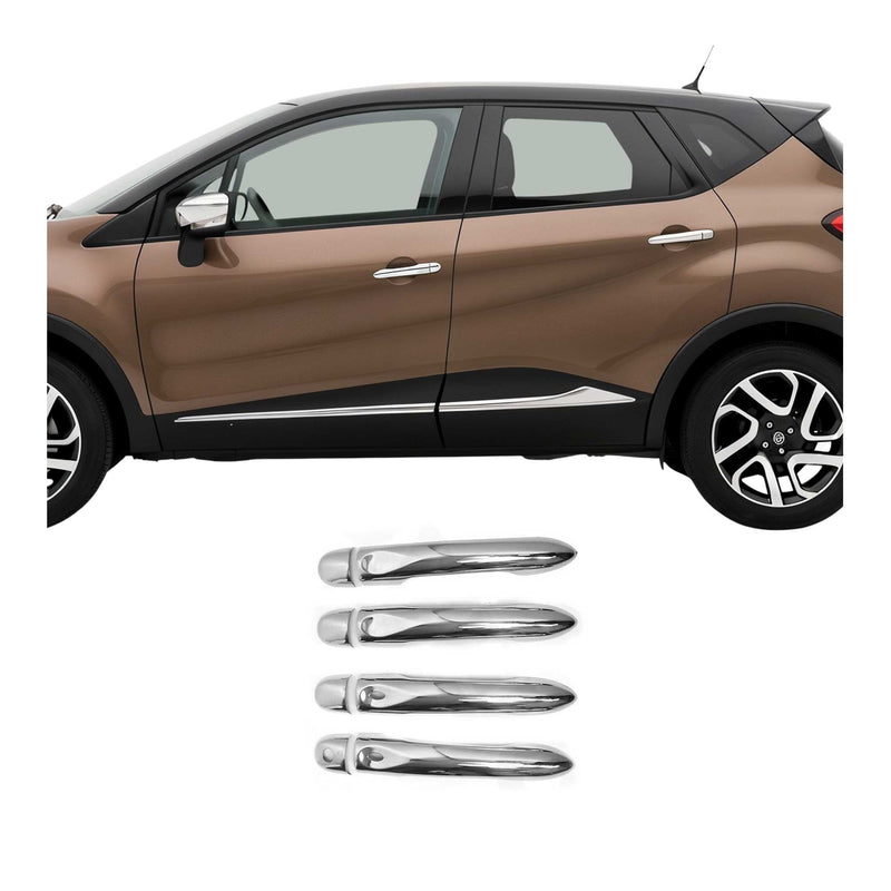 Couverture de poignée de porte pour Renault Captur 2013-2025 Acier Sans clé 8Pcs