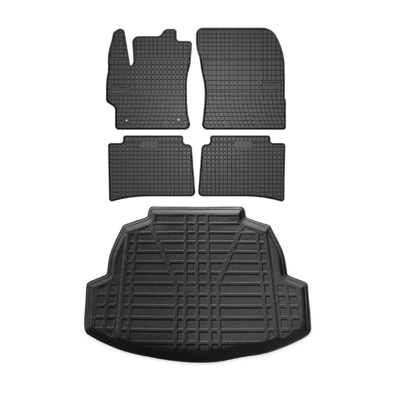 Kit Tapis de sol et coffre pour Toyota Corolla 2019-2024 Berline TPE Noir