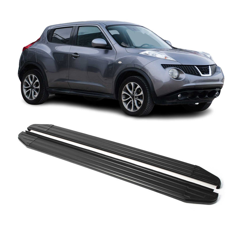 Marchepieds Latéraux pour Nissan Juke 2010-2016 Alu Noir ABE