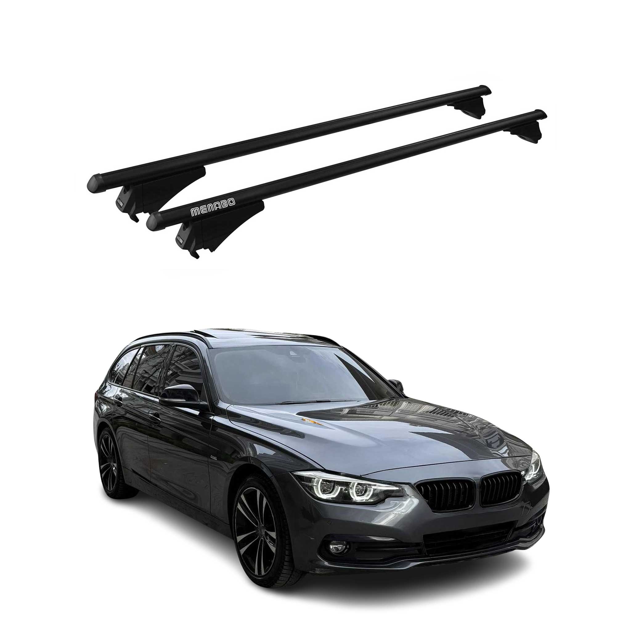 Tiger Barres de toit transversales pour BMW Série 3 F31 Break 2011-19 Noir