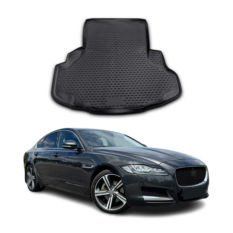 Tapis de Coffre pour Jaguar XF V8 2009-2020 en caoutchouc TPE 3D Noir 1Pcs